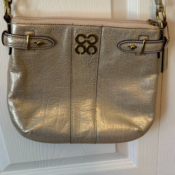 Metallic Gold Coach Crossbody Bag - Picture 2 of 11